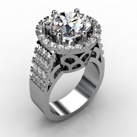 18k White Gold Engagement Ring 1.408ct - 1002187-18kw